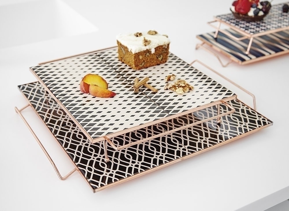 100560 Поднос квадратный Black & White 40x40 GAN Mix & Match  - Вид №1