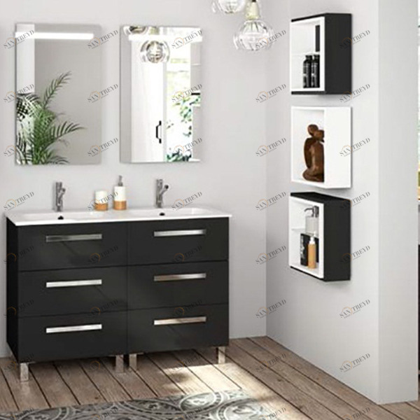 КОМПЛЕКТ МЕБЕЛИ FUSSION CHROME DOUBLE 120 СМ GLOSS GREY SALGAR 23243