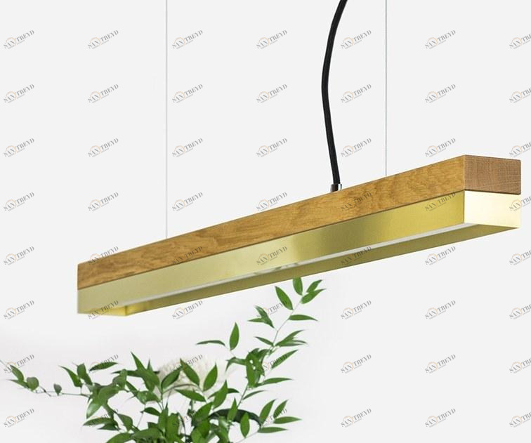 GANTlights Led подвесной светильник из дуба и латуни C sun-id-1429399