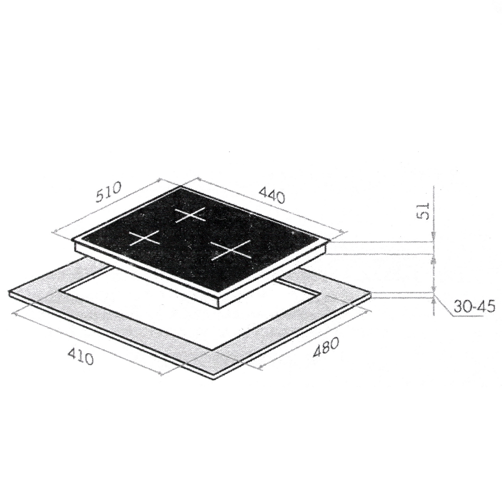 8160037 Газовая варочная поверхность HOMSair HGS433TGCS STDN-0115445 - Вид №6