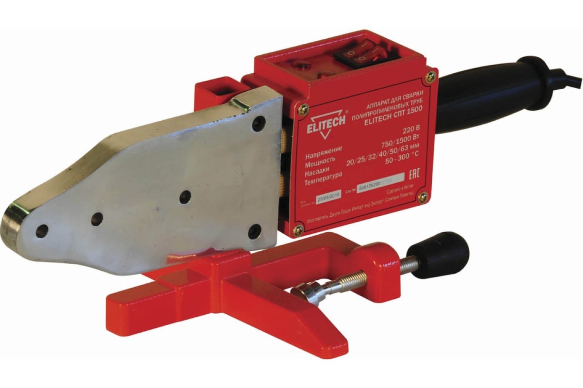 Сварочный аппарат для полипропиленовых труб Elitech СПТ 1500Э 9104822 STDN-0113364