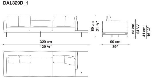 B&B Italia 3-х местный тканевый диван с шезлонгом Dock sun-id-1355318 - Вид №23
