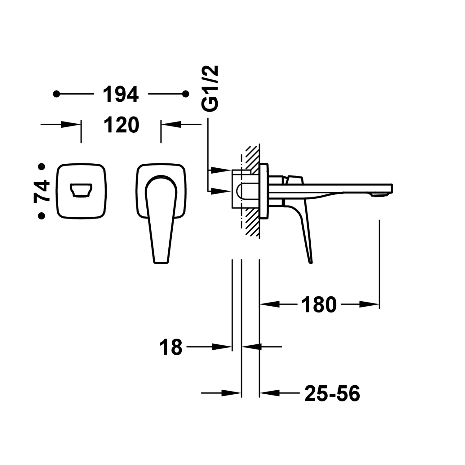 Скрытый смеситель для умывальника CANIGÓ PLUS с одной ручкой-21830003 TRES Canigo - Вид №1