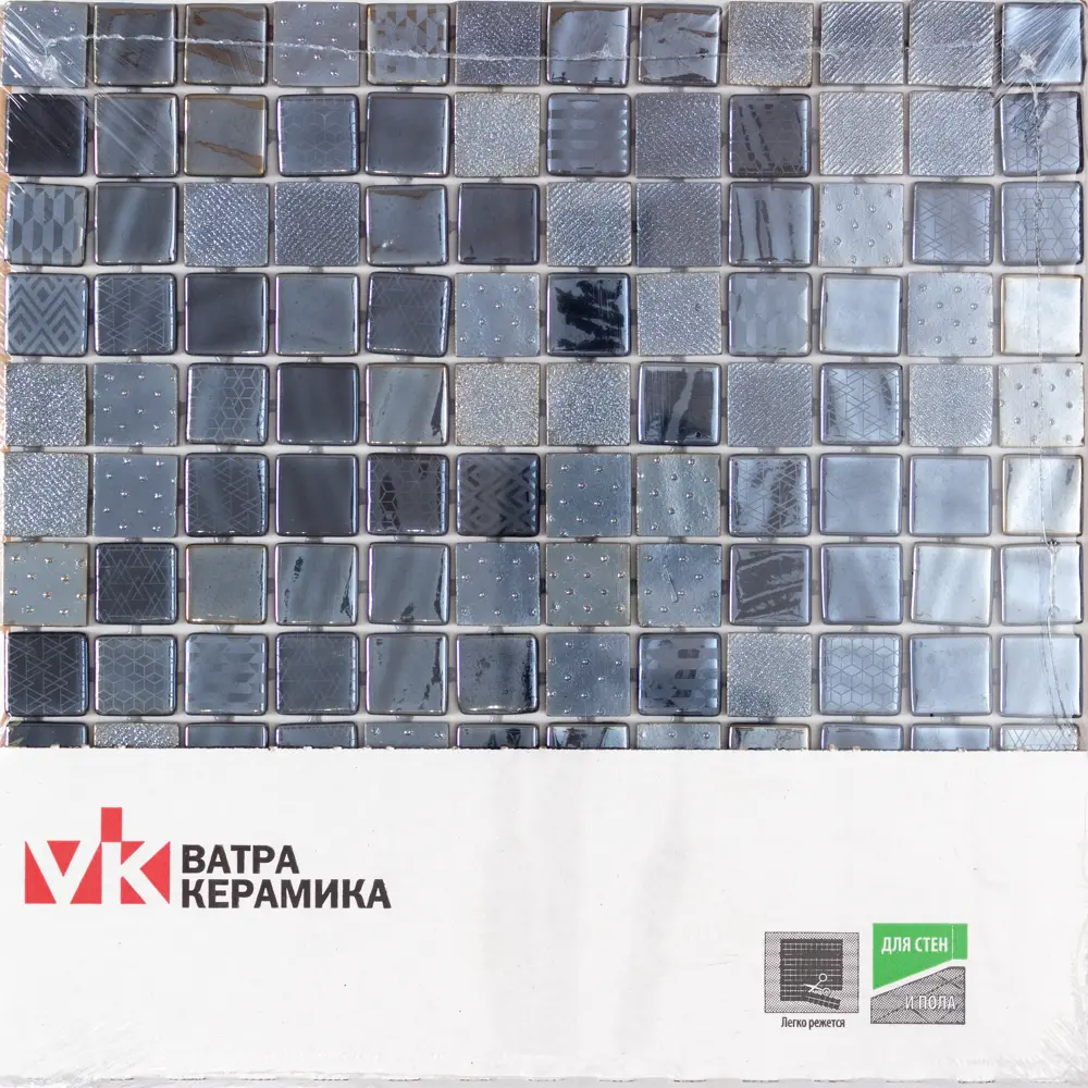 Мозаика Steel Black стекломасса 31.1x4.9 см цвет черный 83681517 STLM-2064841 Santreyd Мозаика Onix - Вид №9