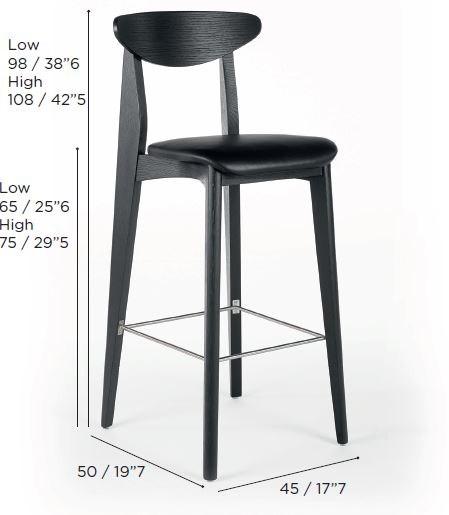 Wildspirit Высокий деревянный табурет со встроенной подушкой Ink sun-id-1419067 - Вид №5