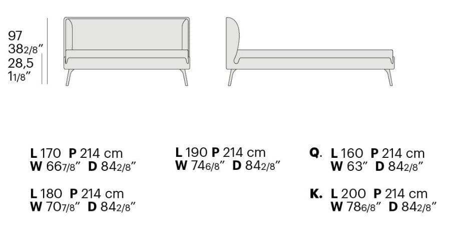 Кожаная двуспальная кровать Bolzan Gabri ARCH-00104390 - Вид №6