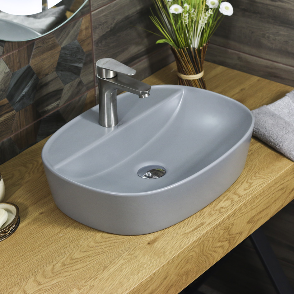 Накладная раковина melana mln-320356mg матовая серая 320356MG-805