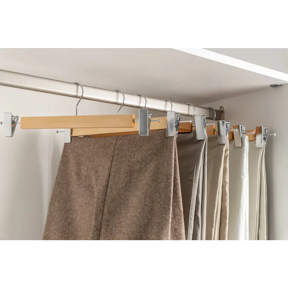 Плечики для одежды с зажимом KONSENSA 34 см дерево/металл цвет натуральный Плечики с зажимом STLM-2159581 - Вид №6