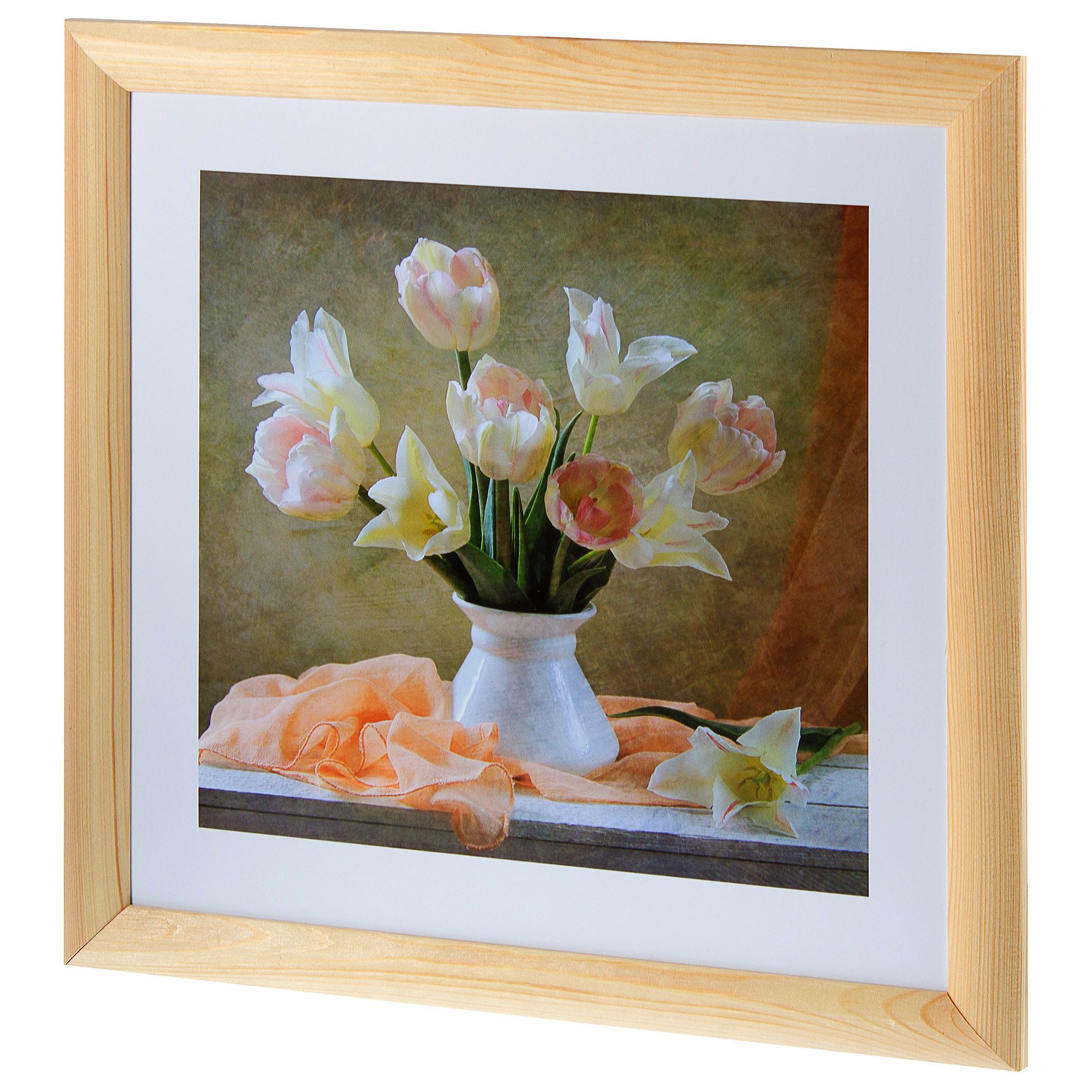 18213426 Постер в раме 40х40 см «Белые тюльпаны» Santreyd  - Вид №1