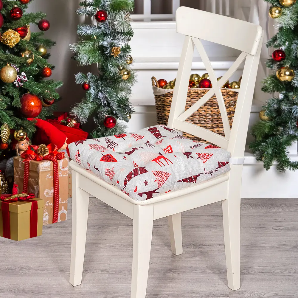 Сидушка Altali Скандинавия 40x40 см цвет серо-красный STLM-2131418 - Вид №5