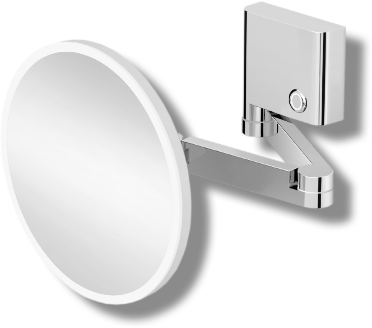 82185-3S Зеркало подвесное поворотное трехкратное увеличение с подсветкой кабель в стене цвет хром LANGBERGER Accessories
