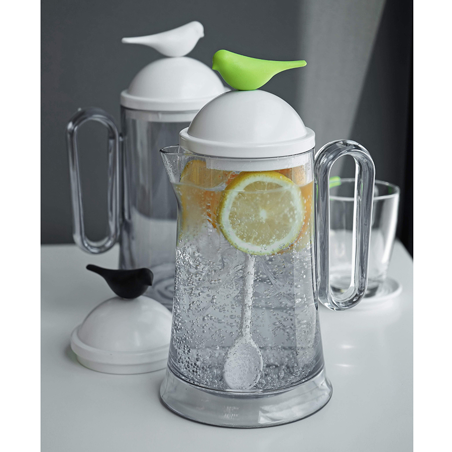 QL10301-WH-WH Кувшин sparrow с ложкой, белый Qualy  - Вид №1