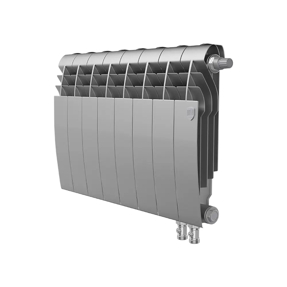 Радиатор секционный Royal Thermo Biliner RTBSSVR35008 350/87 8 секций нижнее правое подключение биметалл серый 82758207 STLM-2152260 - Вид №1