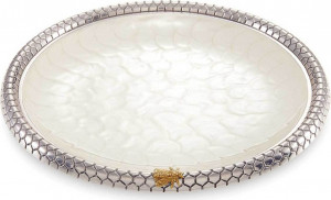 10561574 Julia Knight Поднос круглый Julia Knight "Пчела" 33см (белый) Алюминий