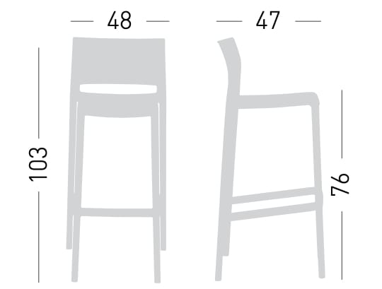 Штабелируемый стул из инженерного пластика GABER Bakhita ARCH-00015696 - Вид №7