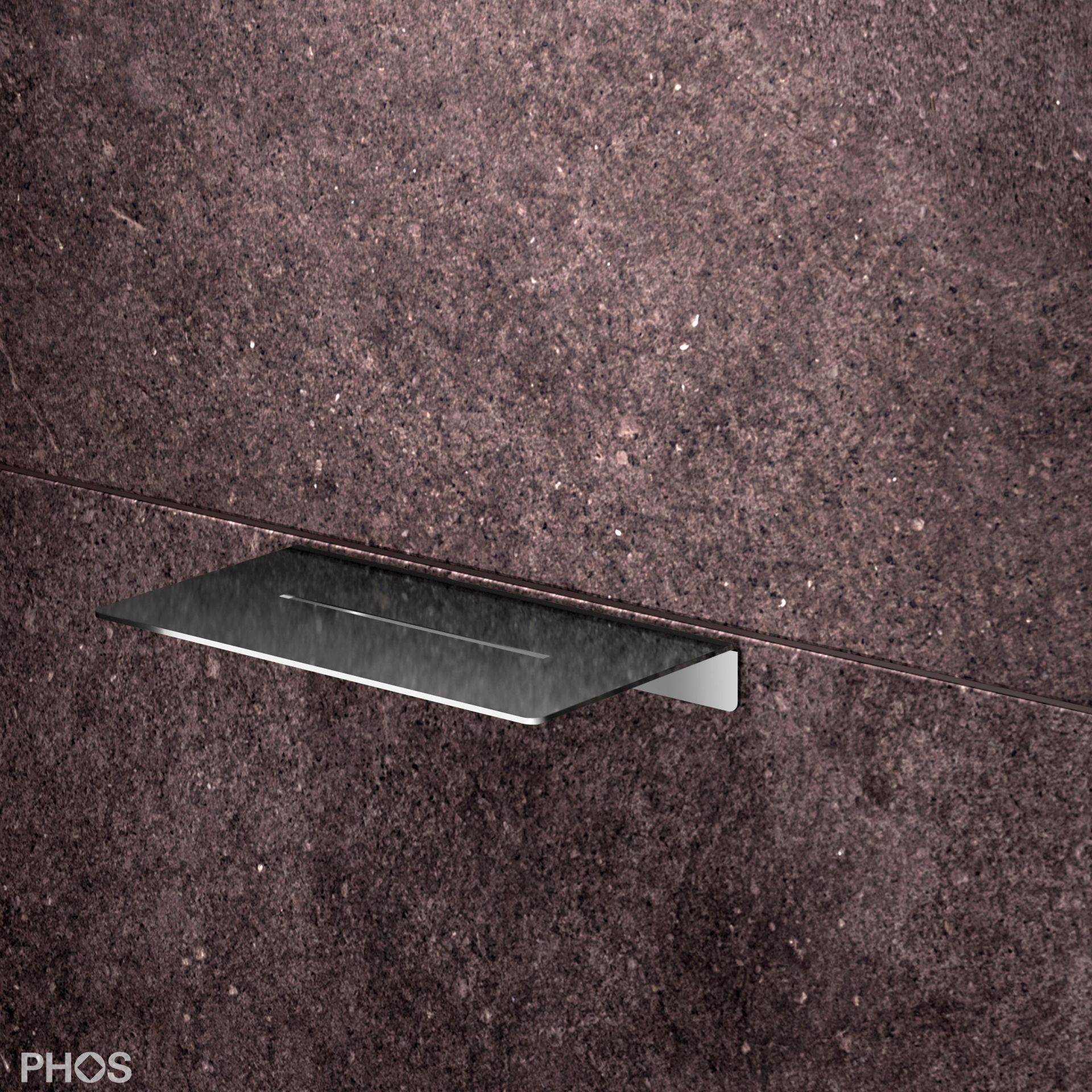 DA200PL Полка для душа с резьбой, длина 20 x глубина 12 см, полированная PHOS 