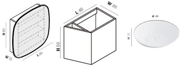 INBANI Тумба под умывальник из дерева подвесная одинарная Forma sun-id-1382233 - Вид №4