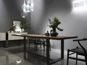 EmmeBi Лакированный прямоугольный обеденный стол из орехового дерева