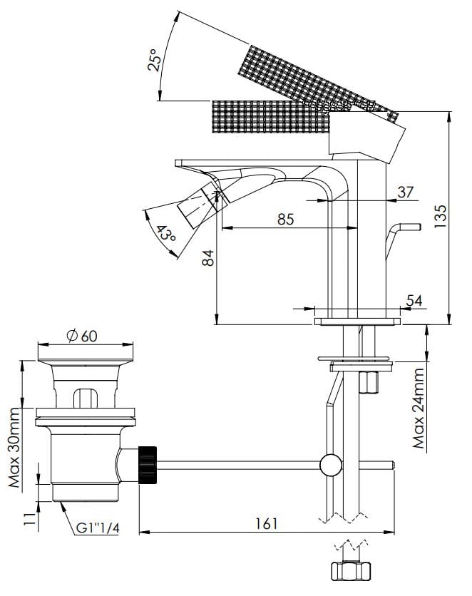 Смеситель для биде с одной ручкой Daniel Rubinetterie Club ARCH-00053036 - Вид №2