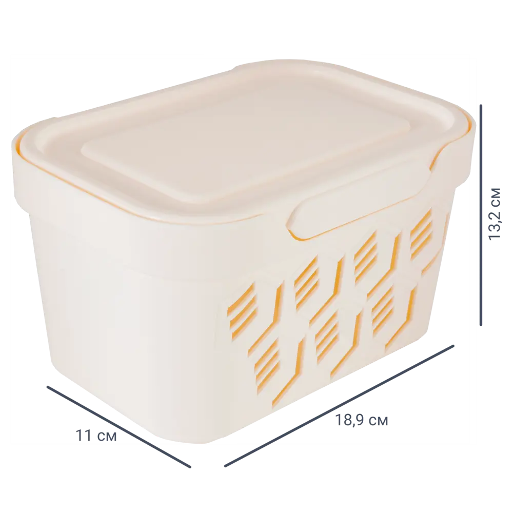 Ящик Deluxe с крышкой 19x13x11 см 1.9 л пластик цвет бежевый БЫТПЛАСТ STLM-2158011
