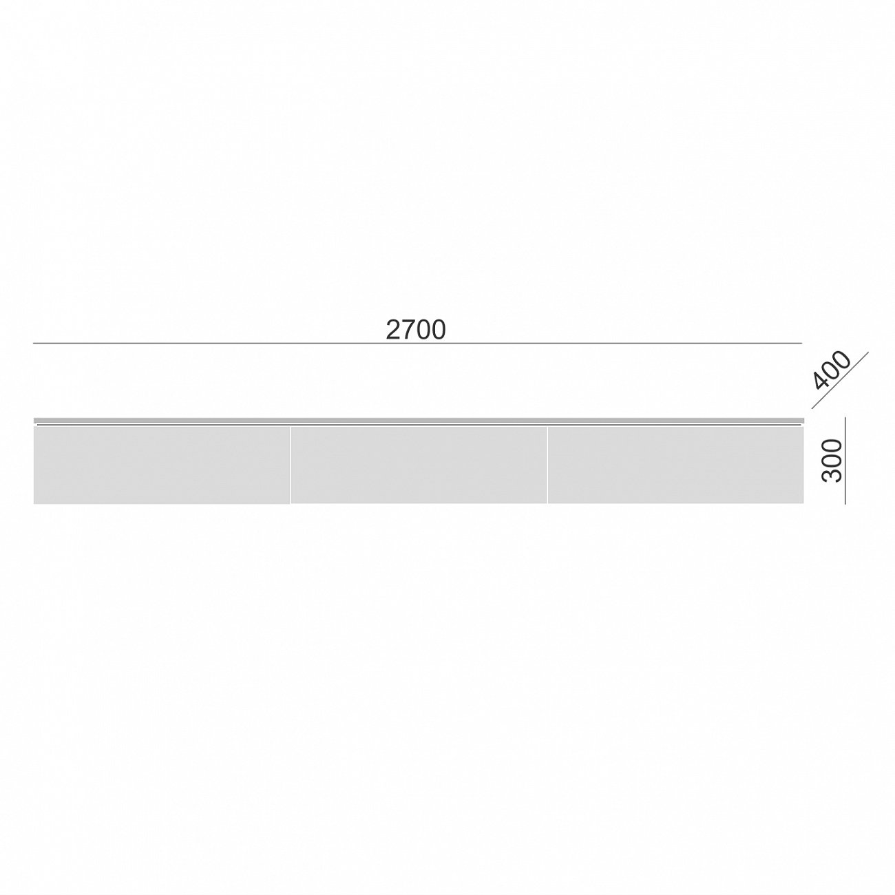 Тумба под телевизор с ящиками серо-бежевая 270 см Low BRAGIN DESIGN  00-3879356 Бежевый;серый  - Вид №3