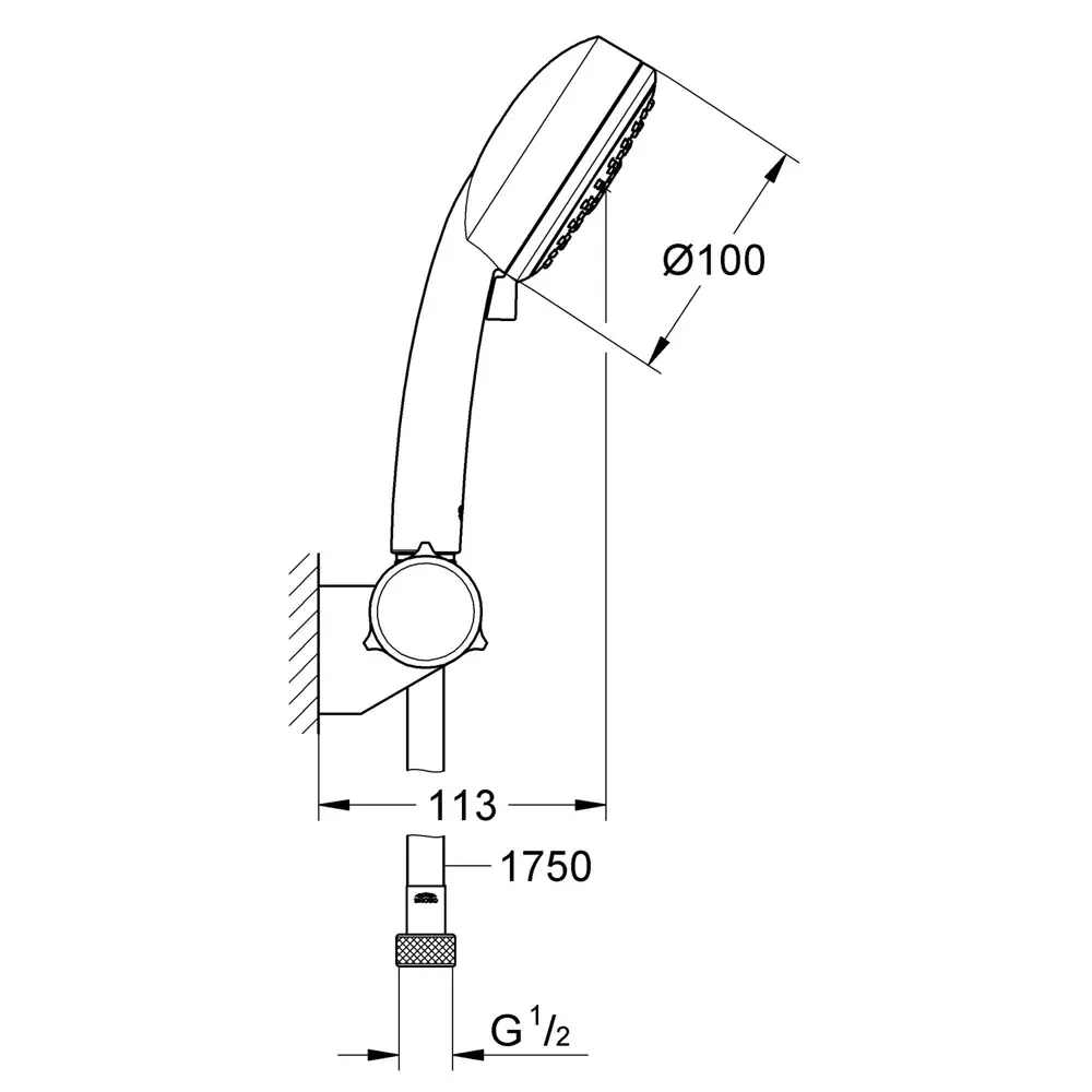 Набор для душа Grohe Tempesta с регулируемым держателем 3 режима цвет хром 81971389 STLM-2076142 Tempesta Cosmopolitan - Вид №7