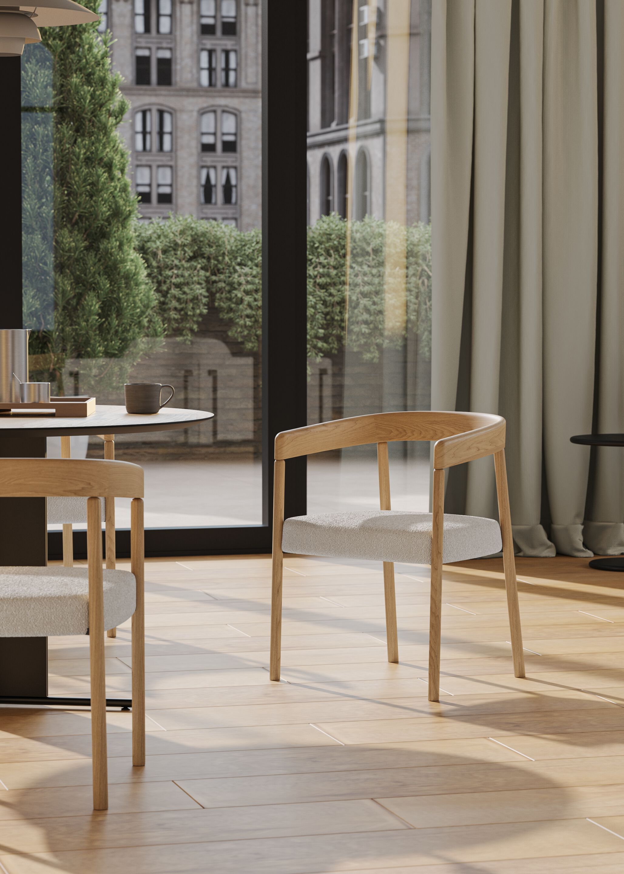 Деревянный стул с мягким сиденьем Omelette Editions Nua ARCH-00009312 - Вид №1