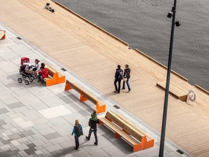 VESTRE Скамья из стали и дерева со спинкой Bloc sun-id-1367023 - Вид №3