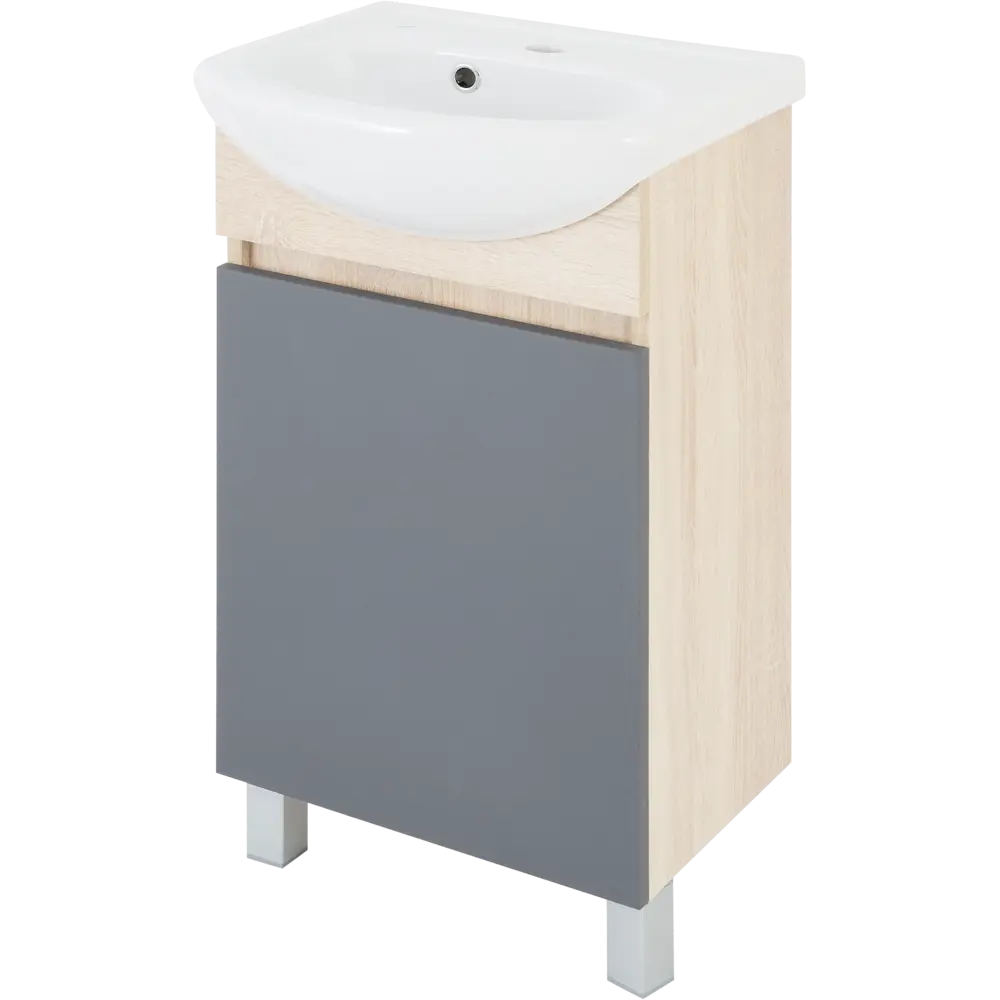 Тумба Santreyd Лайн для ванной под раковину 42 см, серый 89123917 Соло STLM-0078642 - Вид №1