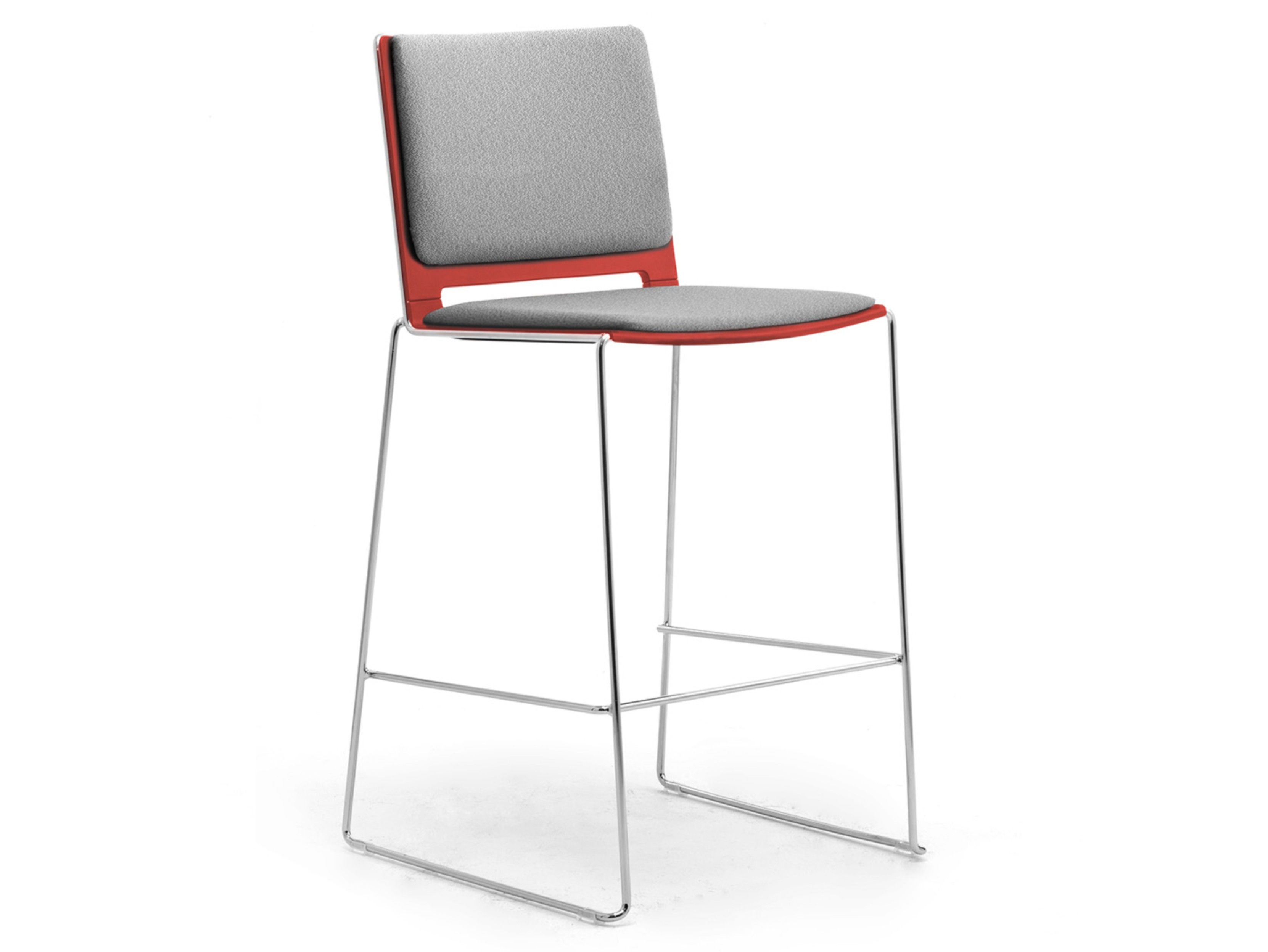 Стул из хромированной стали, ткани и полипропилена Leyform iLike ARCH-00088807