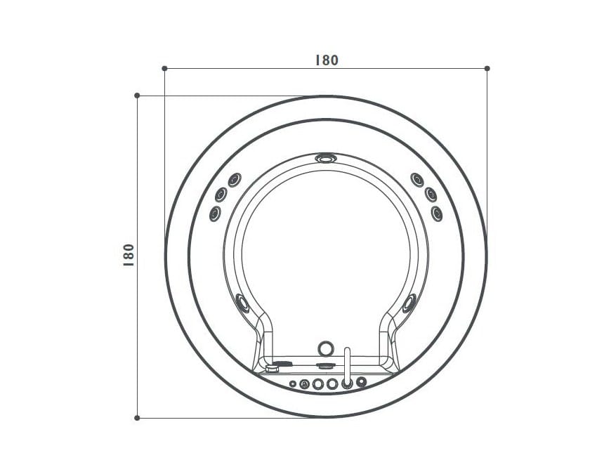 Круглая ванна в центре комнаты с джакузи Jacuzzi® ARCH-00033915 - Вид №4