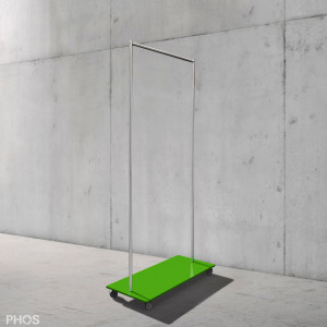 GW1-BPGr Гардеробная тележка Twin Pur с платяной штангой, основание: зеленое. PHOS