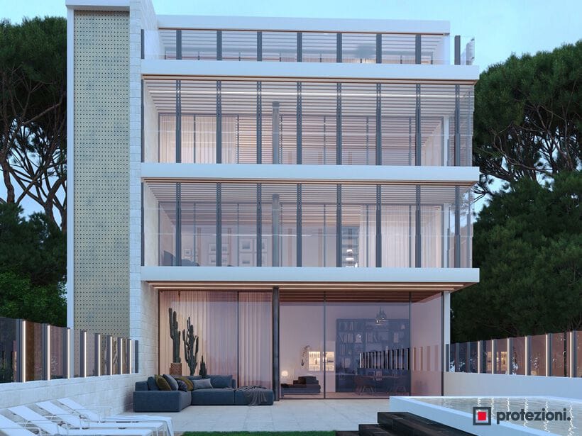 Телескопическая парапет с двумя или тремя панелями с фиксированным защитным стеклом Protezioni парео ARCH-00134631 - Вид №7