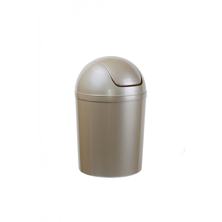 506-05 PLAFOR Мусорный бак пластиковый, с качающейся крышкой, объем 5 л. 15 л. 5 л. Серебристый 