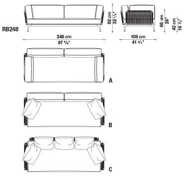 B&B Italia Outdoor 2-местный тканевый садовый диван Ribes sun-id-1372306 - Вид №19
