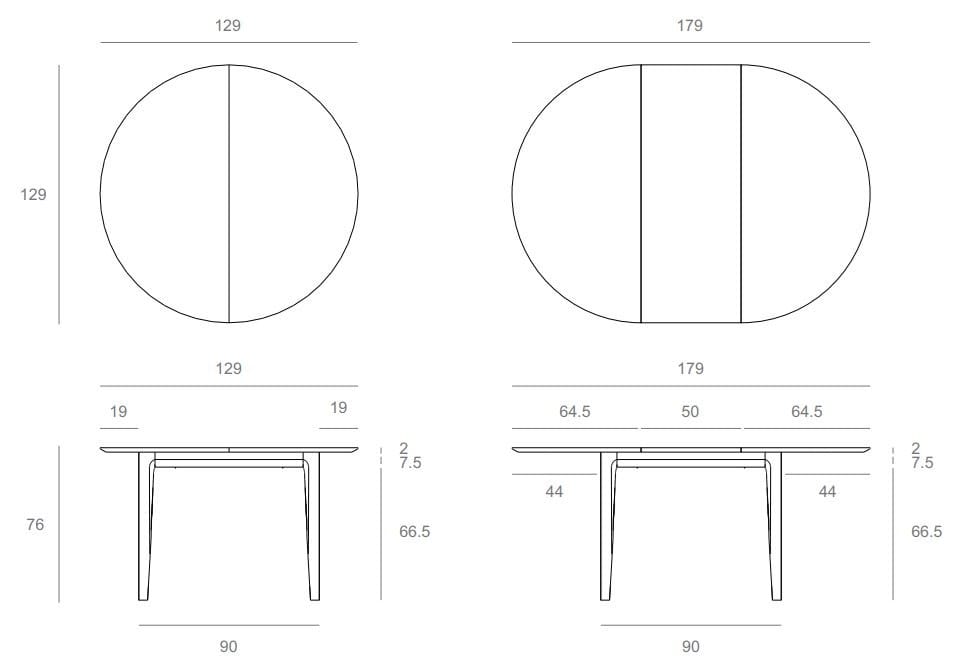 Круглый обеденный стол из дуба Ethnicraft Bok ARCH-00040007 - Вид №12