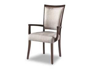 Стул для ресторана из ткани и дерева с подлокотниками