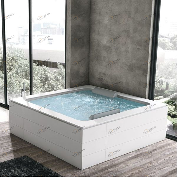 Ванна напольная с панелями CORIAN Bolla Siforo Q 190x190 см  с гидромассажем 2BOA5N4.OPAQ1N0 Gruppo Geromin 2BOA5N4OPAQ1N0