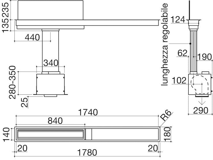 Канал оборудован вытяжкой для пола Barazza 1CKI187K ARCH-00053121 - Вид №4