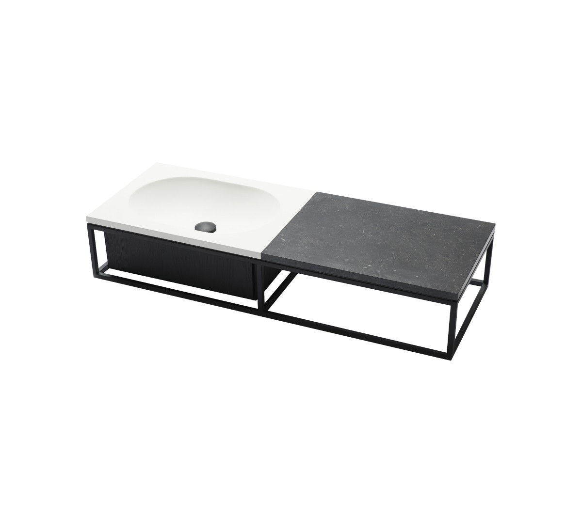 comp-Frame-gs2-ds-ss-p1 Подвесная раковина настенная прямоугольная Ex.T Frame черная