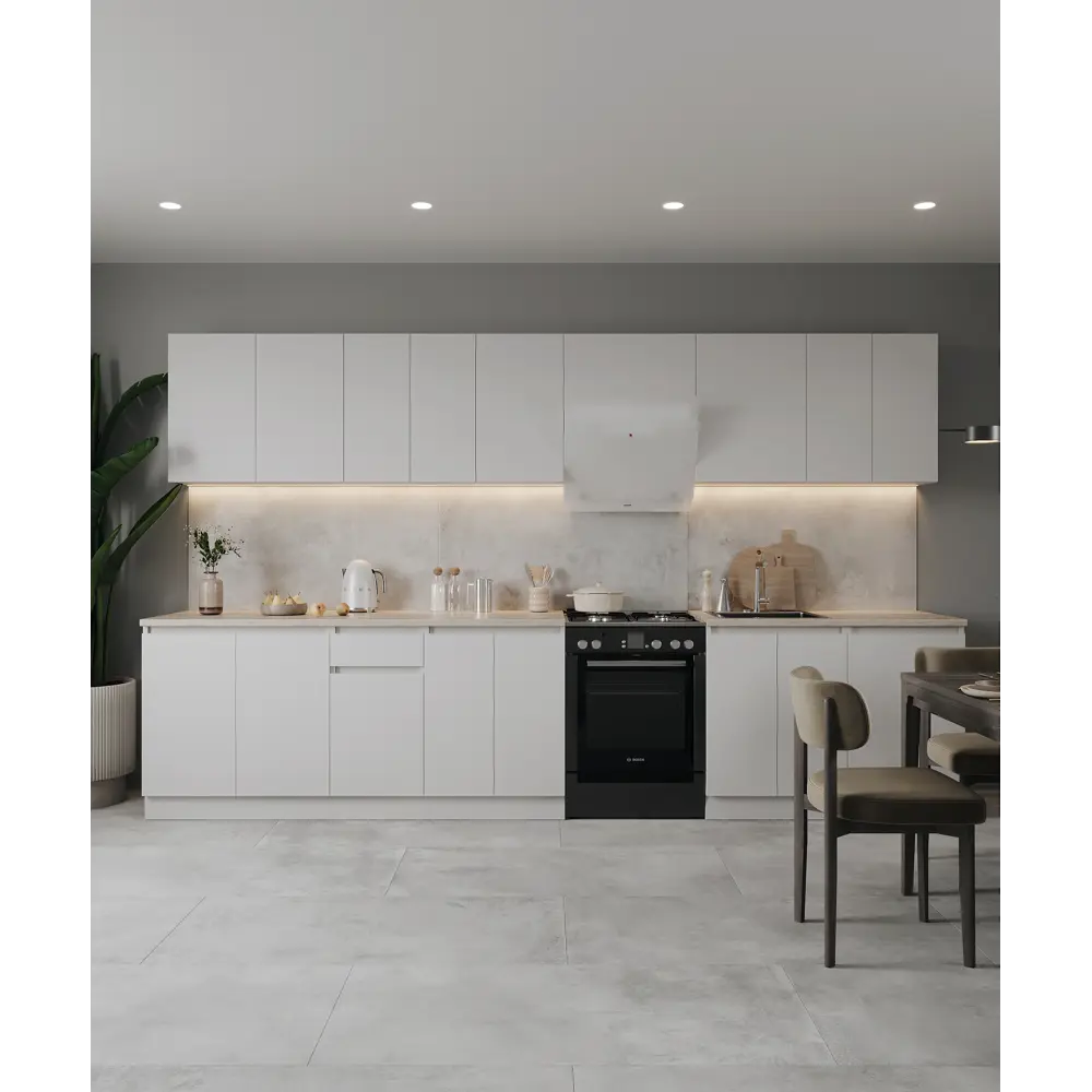 Кухонный гарнитур «Миус» 160x60 см ЛДСП цвет белый 89432392 STLM-2207978 Santreyd - Вид №1