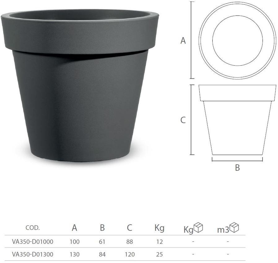 Lyxo Design Высокий садовый горшок из полиэтилена Easy Va350 - Вид №2