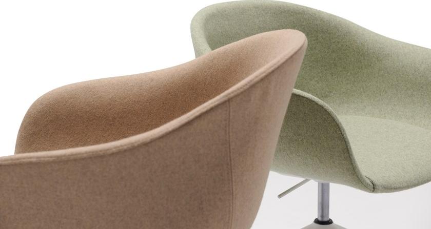 Andreu World Поворотное офисное кресло из ткани с 5 спицами на колесиках Next So0498 - Вид №2