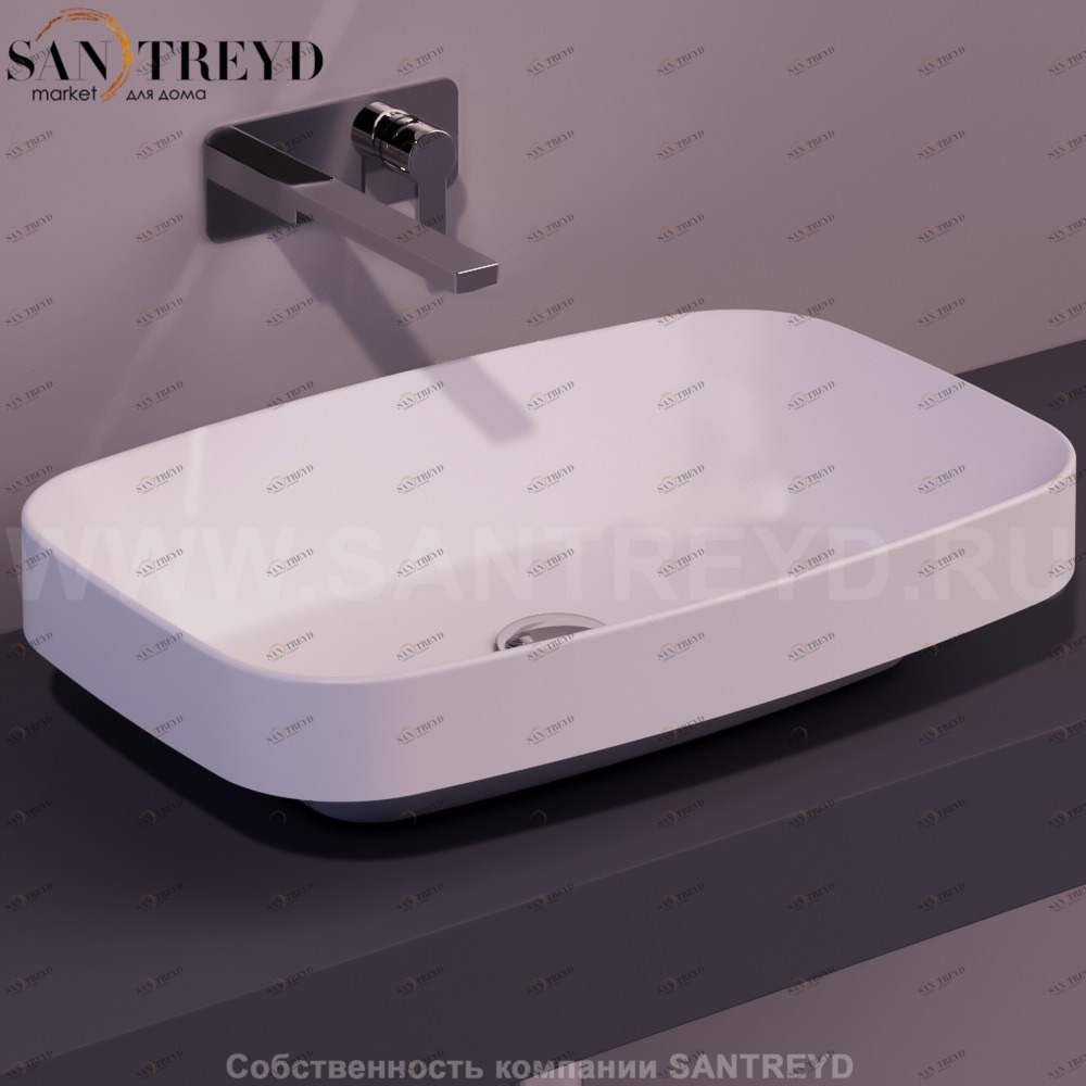 BB11BIANCOMATT Накладная раковина на столешницу  прямоугольная Simas Baden Baden