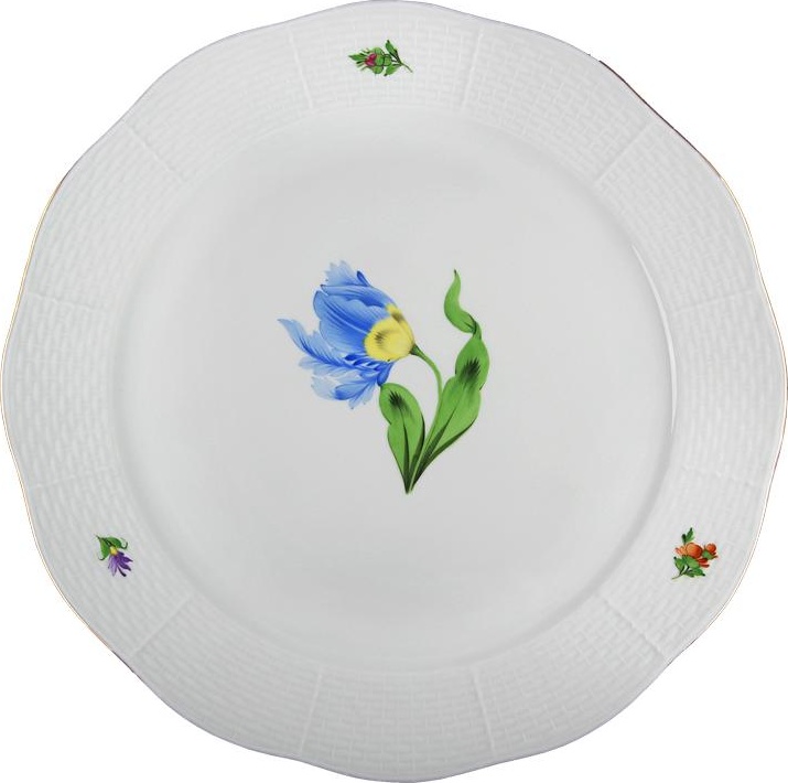 54919 Herend Тарелка десертная 19см "Китти" (синяя) Фарфор 