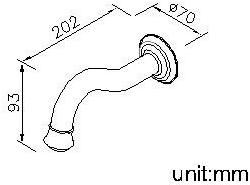 JUSTIME Стенной излив Classik 6703-9w-80cp - Вид №1