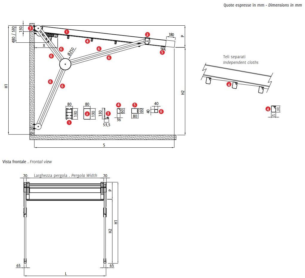 BT Group Пристенная пергола из алюминия sun-id-1484066 - Вид №2