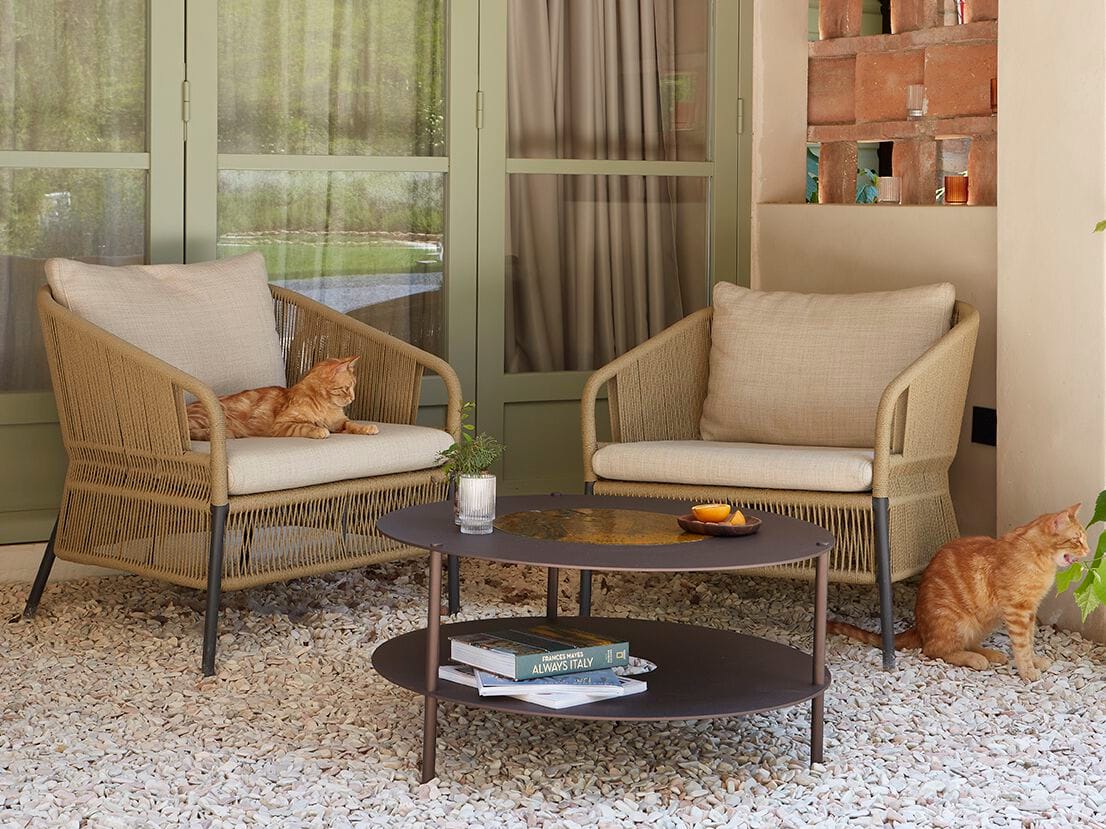 Круглый журнальный столик из нержавеющей стали DOMIZIANI современный ARCH-00095999