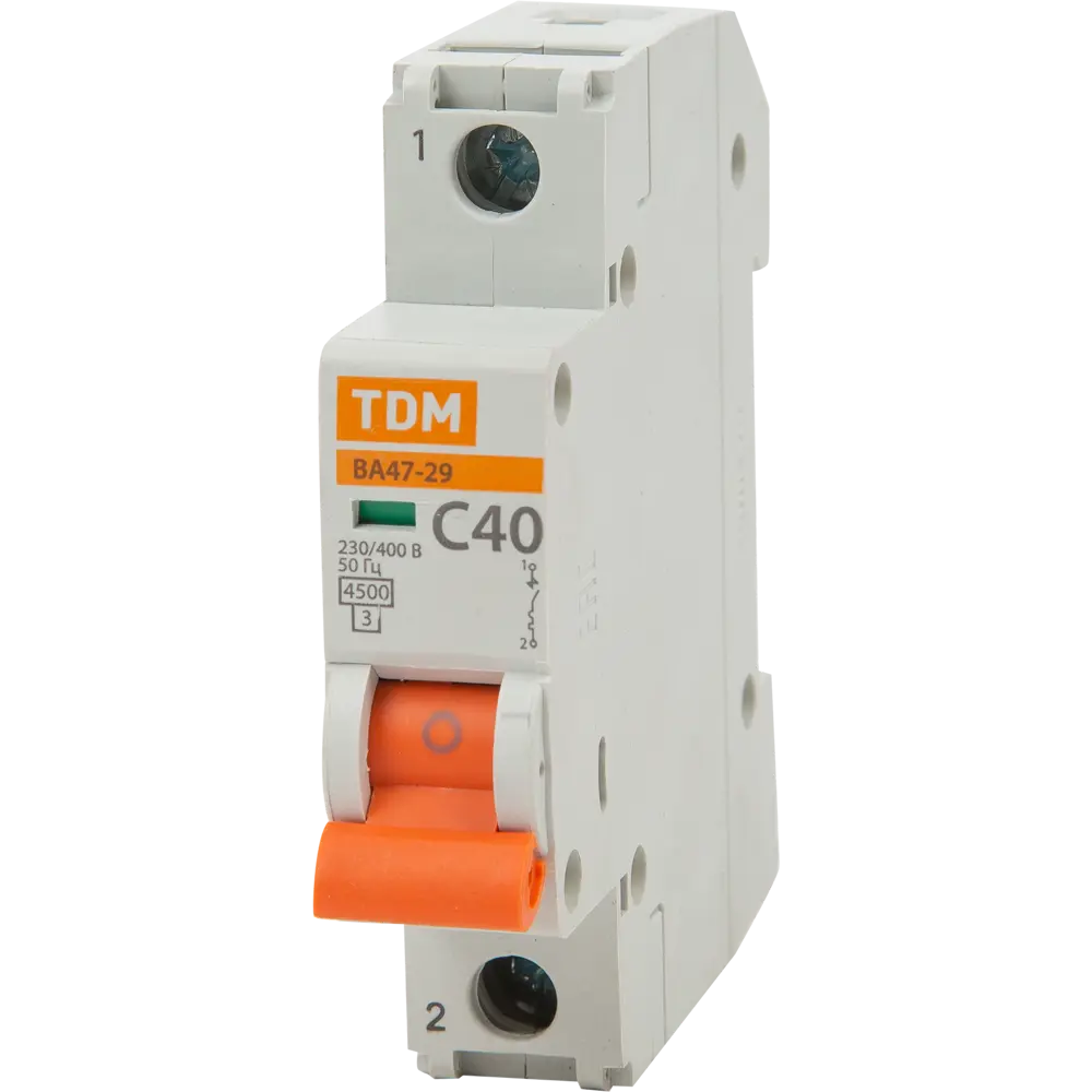 Автоматический выключатель TDM Electric ВА47-29 C40A для защиты электросетей 84399487 STLM-0049260