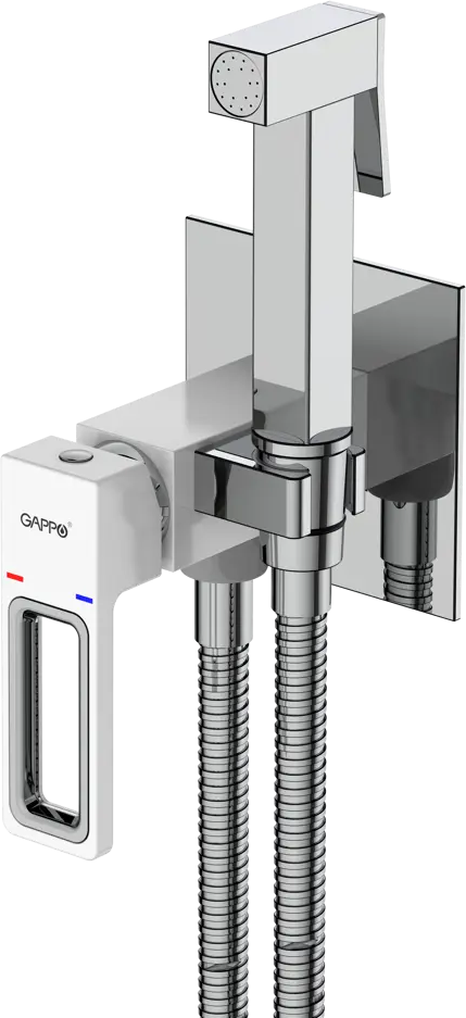 89359049 Гигиенический душ Gappo Eder GL7301-8, набор со смесителем, цвет белый хром STLM-0971390